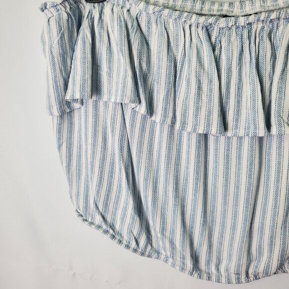 Torrid Blue White Stripe 2-Piece Set Skirt Overlay Shorts & Ruffle Tube Top 4X - Picture 8 of 10